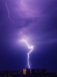 Lone Bolt Striking the Beijing Skyline by Skye Studio