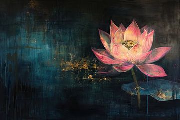 Lotus | Neon Lotusbloem | Neon Lotus van Kunst Kriebels