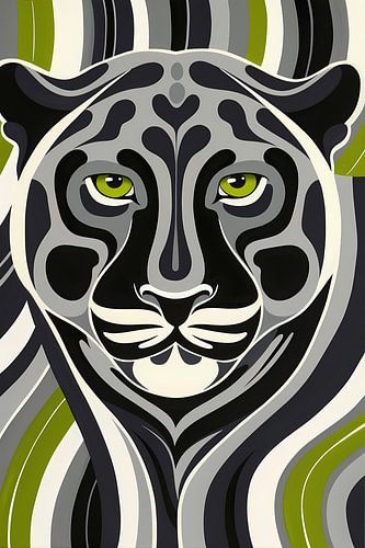 Abstracte kunst van panter in moderne stijl