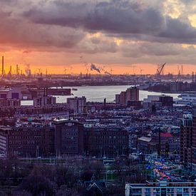Rotterdamse zonsondergang van Frans Blok