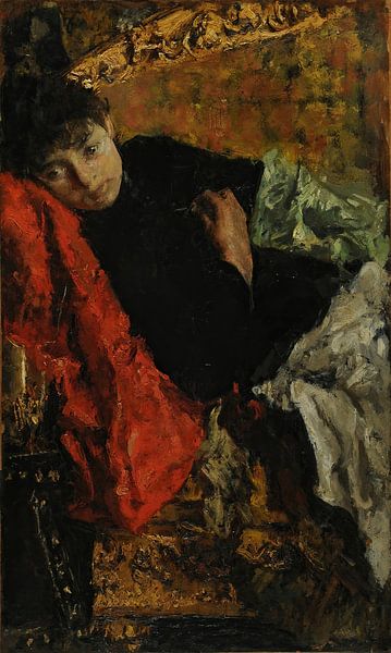 Antonio Mancini - Peinzend (ca. 1888-1890) van Peter Balan