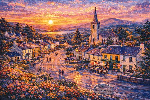 Rondhout in Ierland, een impressionistisch schilderij.