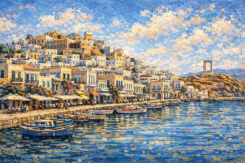 Naxos in Griekenland schilderij.