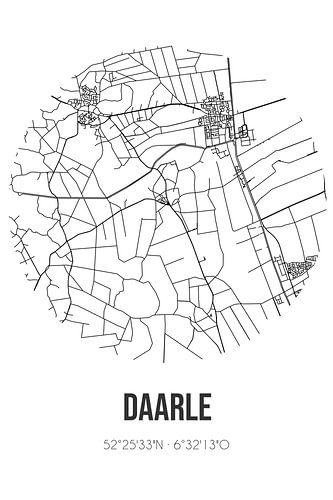 Daarle (Overijssel) | Landkaart | Zwart-wit