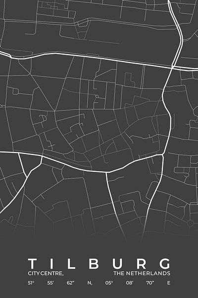City map Tilburg by Walljar