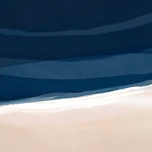 Minimal Strand Abstract 2 | Indigo en Tan