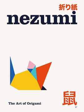 No09 Nezumi Origami Geometric Poster by Chungkong Art