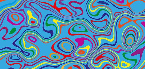 Abstracte golven als panoramische wanddecoratie