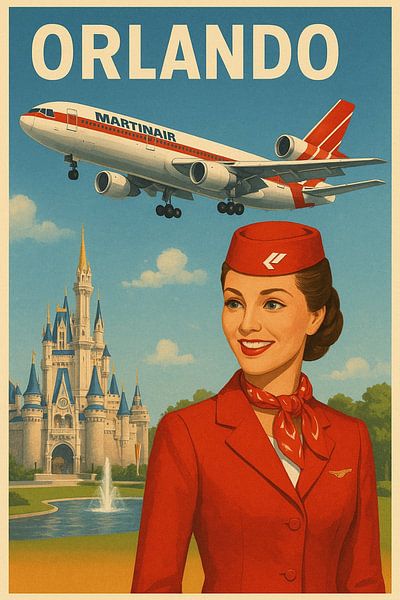 Retro aviation poster orlando by Dennis Klaassen