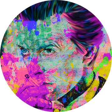 Motief David Portret Bowie Geel Zomer Splash Pop Art PUR van Felix von Altersheim
