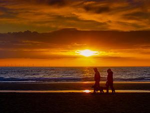 zonsondergang in Egmond aan Zee