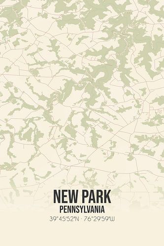 Alte Karte von New Park (Pennsylvania), USA.