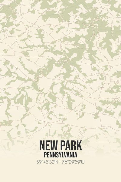 Vintage map of New Park (Pennsylvania), USA. by Prints of Place
