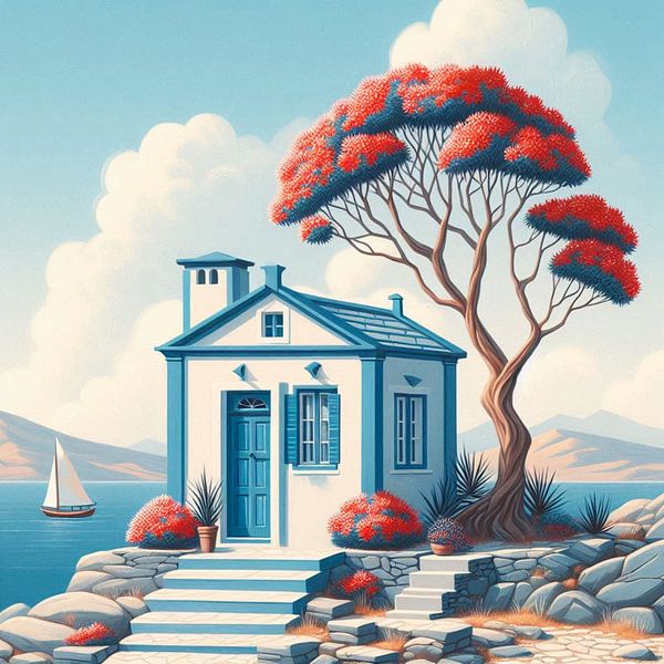 little house with tree by Bernhard Karssies