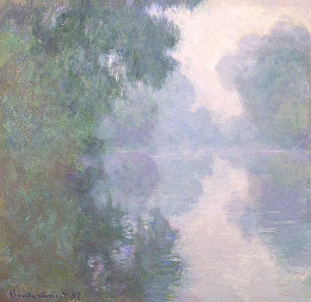 Die Seine bei Giverny, Morgennebel, Claude Monet von Meesterlijcke Meesters