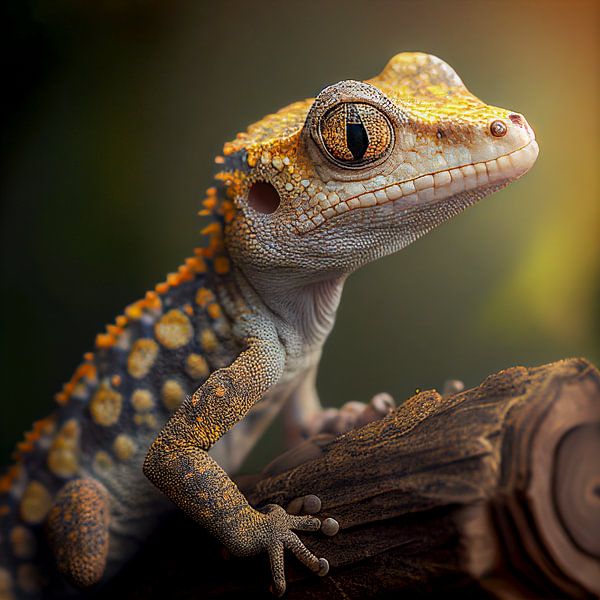 Portrait d'un reptile gecko Illustration par Animaflora PicsStock