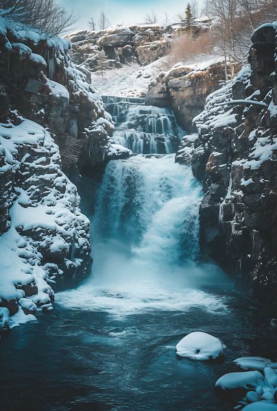 Noords winterlandschap, ijzige attractie van fernlichtsicht