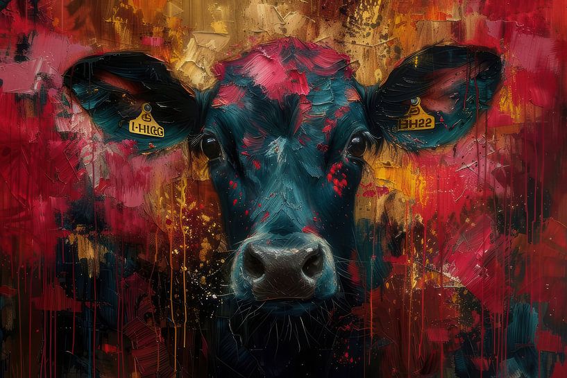 Regard intense de la vache par Eva Lee