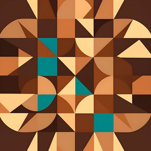 Terracotta & Blauwe Tinten, Retro Patroon