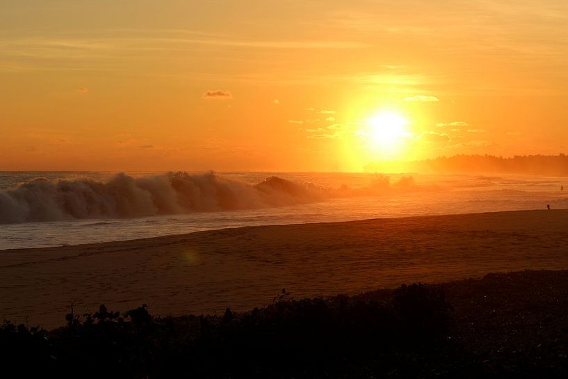 Setting sun on Shri Lanka's coast by Wilma Hage