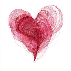 Abstract colorful expressive heart artwork by Wilma Mesman