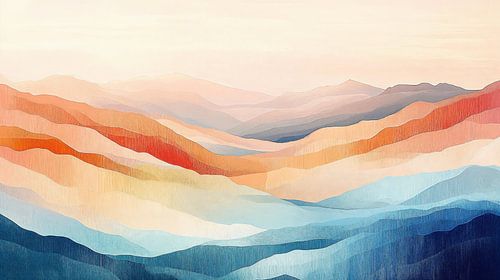 Flowing Mountain Landscape in Pastel no.4