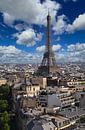 Cityscape and the Eifel Tower in Paris, France, seen from the top of the Arc de Triiomphe by Jan Kranendonk thumbnail
