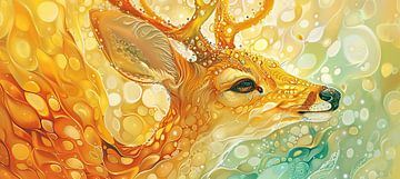 Painting Golden Stag by Abstract Painting