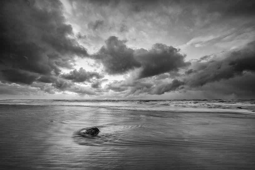 Basalt boulder on the beach! by Peter Haastrecht, van