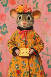 Mouse portrait with cheese by But First Framing