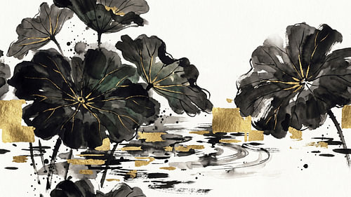 Goldener, ruhiger Lotus