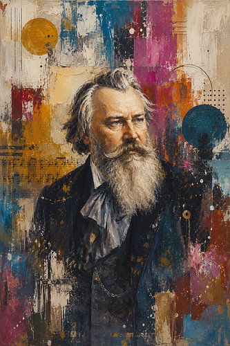 Johannes Brahms componist schilderij.