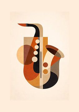 Abstrakter Saxophon-Jazz-Kunstdruck von irgian firmansyah