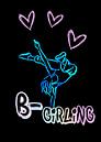Breakdance Girling Neon Design auf schwarz von KalliDesignShop Miniaturansicht