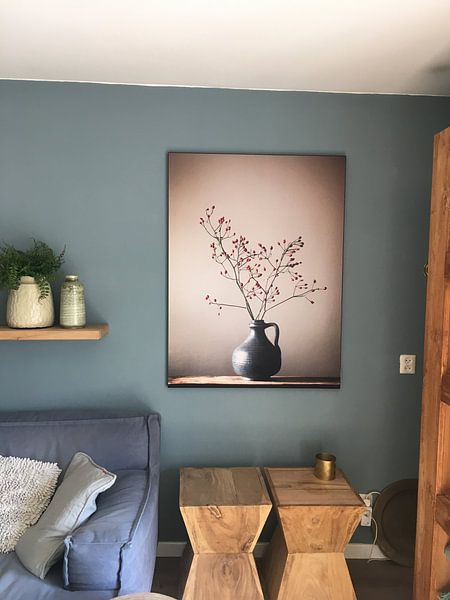 Klantfoto: Blauwe vaas met besjes (gezien bij vtwonen) van Karin Bazuin, als ArtFrame