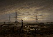 Schepen voor anker , Caspar David Friedrich- ca. 1816 van Het Archief thumbnail