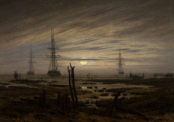 Navires à l'ancre , Caspar David Friedrich- vers 1816