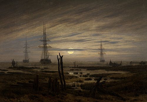 Schepen voor anker , Caspar David Friedrich- ca. 1816