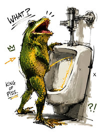 Frog King: badkamerhumor | Grappige dierenillustraties | Eigenzinnige striptekeningen van Ramy Salah Hefny