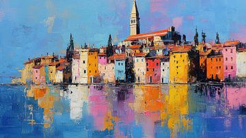 Rovinj Kroatien abstrakt buntes Panorama