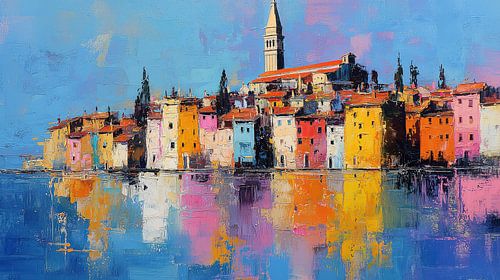 Rovinj Croatie abstrait panorama coloré