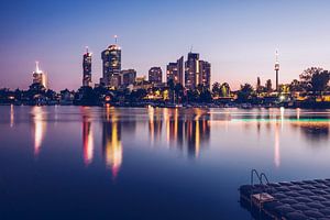 Wien - Donau City Skyline / Alte Donau von Alexander Voss