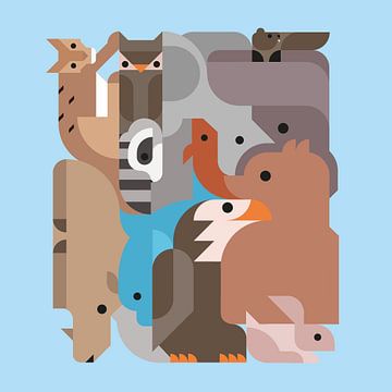 Mixed-Animals - North America by Tim de Leeuw