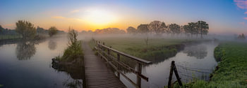 Panorama van de Kromme rijn op landgoed Rhijnauwen