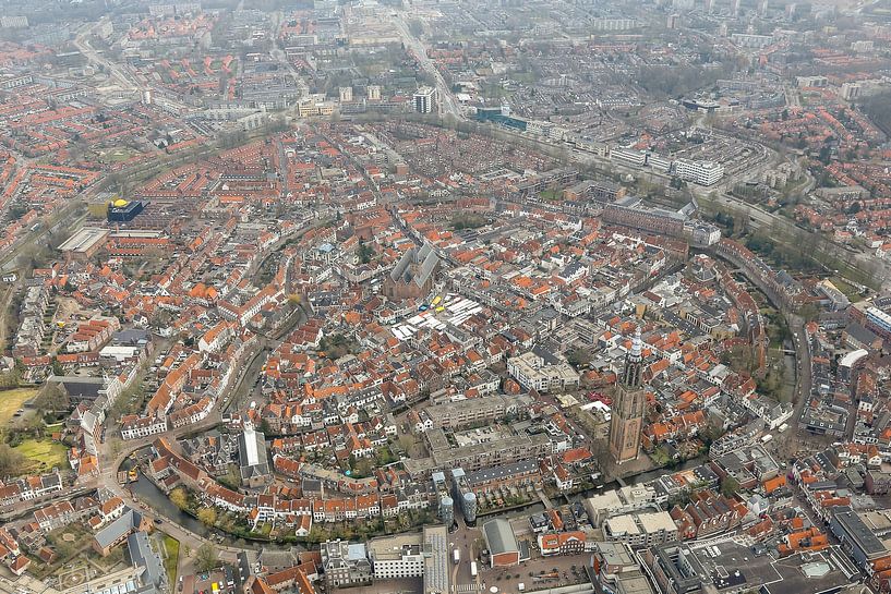 Luftaufnahme Amersfoort mit Lieve vrouwe Turm. von Marcel van den Bos