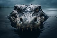 Portret krokodil in water