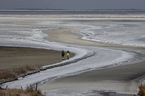 Bevroren Waddenzee bij Zwarte Haan