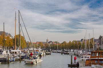 Eén van de havens in Dordrecht (Zuid-Holland) van Fotografie Jeronimo