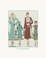 La ballade | Walking with the children | Chic Art Deco Historical fashion print