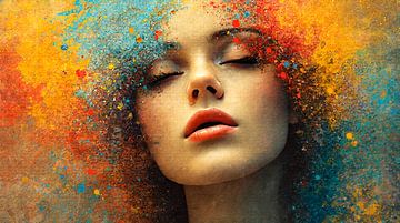 woman portrait with lots of colour